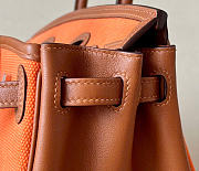Kitlife Hermes Birkin 25 Cargo Orange Toile H and Gold Swift Palladium Hardware - 5