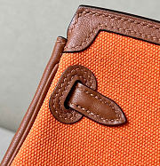 Kitlife Hermes Birkin 25 Cargo Orange Toile H and Gold Swift Palladium Hardware - 3