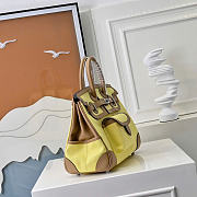 Kitlife Hermes Birkin 25 Cargo Yellow Toile H and Gold Swift Palladium Hardware  - 6