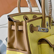 Kitlife Hermes Birkin 25 Cargo Yellow Toile H and Gold Swift Palladium Hardware  - 4