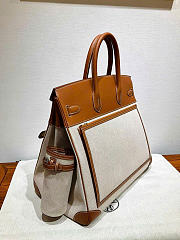 Kitlife Hermes Birkin Cargo HAC 40cm Brown Swift Leather & Beige Canvas Patchwork Bag  - 5