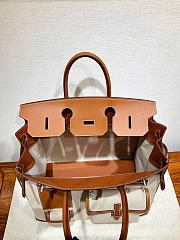 Kitlife Hermes Birkin Cargo HAC 40cm Brown Swift Leather & Beige Canvas Patchwork Bag  - 3