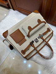 Kitlife Hermes Birkin Cargo 35 Gold Swift and Gold-Ecru Toile H Canvas Palladium Hardware - 6