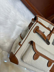 Kitlife Hermes Birkin Cargo 35 Gold Swift and Gold-Ecru Toile H Canvas Palladium Hardware - 4