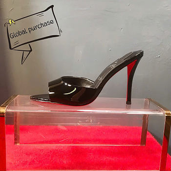 Kitlife Christian Louboutin Patent Miss Z 100 Mules in Black