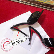 Kitlife Christian Louboutin Patent Miss Z 100 Mules in Black - 5