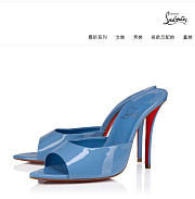 Kitlife Christian Louboutin Patent Miss Z 100 Mules in Blue - 1