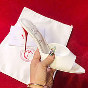 Kitlife Christian Louboutin Patent Miss Z 100 Mules in White - 6