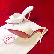 Kitlife Christian Louboutin Patent Miss Z 100 Mules in White - 4
