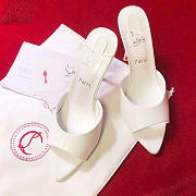 Kitlife Christian Louboutin Patent Miss Z 100 Mules in White - 2