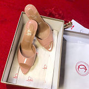 Kitlife Christian Louboutin Patent Miss Z 100 Mules in Beige - 5