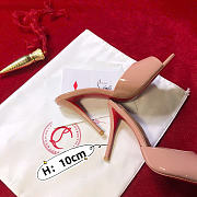 Kitlife Christian Louboutin Patent Miss Z 100 Mules in Beige - 2