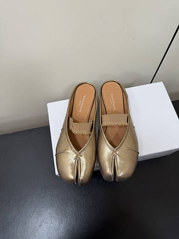 Kitlife Maison Margiela Tabi Leather Ballerina Mules Gold
