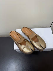 Kitlife Maison Margiela Tabi Leather Ballerina Mules Gold - 6
