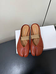 Kitlife Maison Margiela Tabi Leather Ballerina Mules Burnt Orange - 1