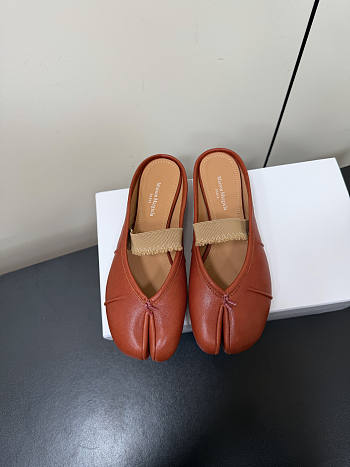 Kitlife Maison Margiela Tabi Leather Ballerina Mules Burnt Orange