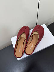 Kitlife Maison Margiela Tabi Leather Ballerina Mules Red - 6