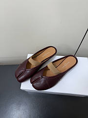 Kitlife Maison Margiela Tabi Leather Ballerina Mules Burgundy - 3