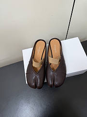 Kitlife Maison Margiela Tabi Leather Ballerina Mules Dark Brown - 1