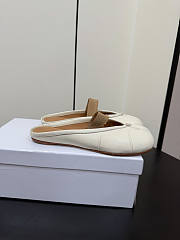 Kitlife Maison Margiela Tabi Leather Ballerina Mules White - 4