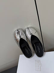 Kitlife Maison Margiela Tabi Leather Ballerina Mules Silver - 3