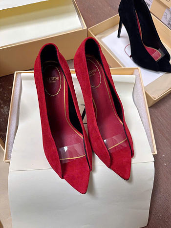 Kitlife Valentino Garavani Open-toe Révélé Suede Pumps 105mm Red