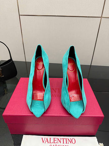 Kitlife Valentino Garavani Open-toe Révélé Suede Pumps 105mm Blue
