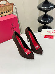 Kitlife Valentino Garavani Open-toe Révélé Suede Pumps 105mm Dark Brown - 1