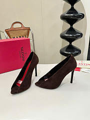 Kitlife Valentino Garavani Open-toe Révélé Suede Pumps 105mm Dark Brown - 6