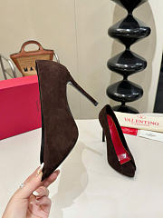 Kitlife Valentino Garavani Open-toe Révélé Suede Pumps 105mm Dark Brown - 5