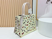 Kitlife Dior Dioriviera Medium Dior Book Tote with Strap Latte Multicolor 36x27x16cm - 6