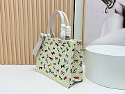Kitlife Dior Dioriviera Medium Dior Book Tote with Strap Latte Multicolor 36x27x16cm - 3