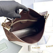 Kitlife Dior Large Diorly Bag Dark Brown Suede Cannage Calfskin M1412 31.5x25x8cm - 4