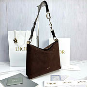 Kitlife Dior Large Diorly Bag Dark Brown Suede Cannage Calfskin M1412 31.5x25x8cm - 3