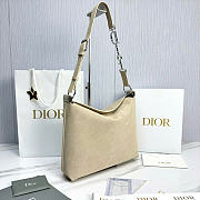 Kitlife Dior Large Diorly Bag Cream Suede Cannage Calfskin M1412 31.5x25x8cm - 4