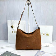 Kitlife Dior Large Diorly Bag Brown Suede Cannage Calfskin M1412 31.5x25x8cm - 1