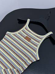 Kitlife Fendi Striped Ribbed Tank Top Brown & Yellow  - 5