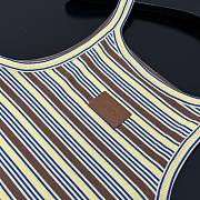 Kitlife Fendi Striped Ribbed Tank Top Brown & Yellow  - 2