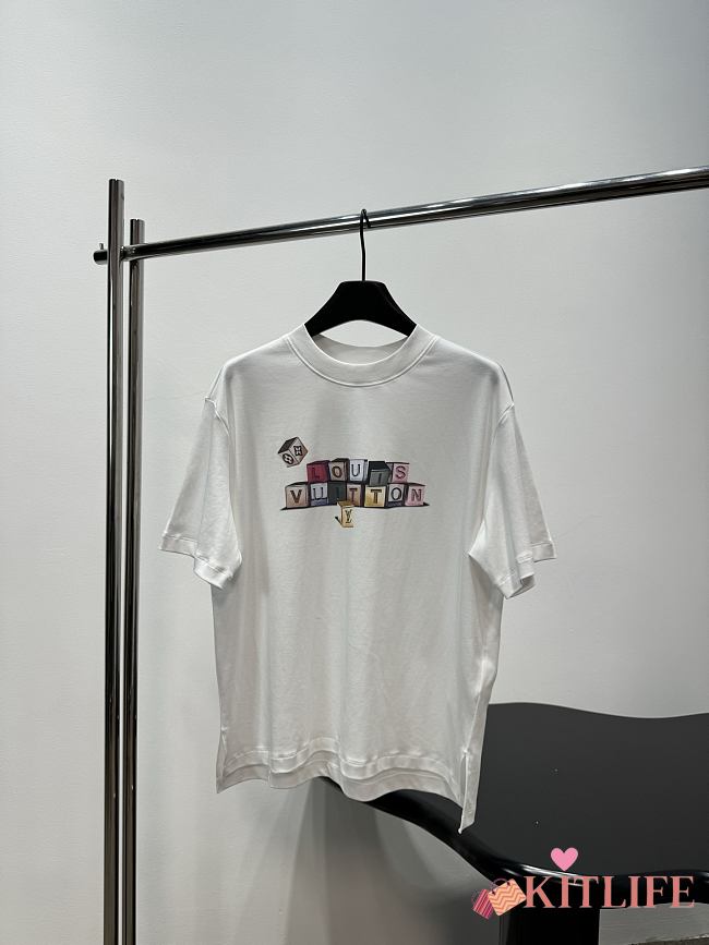 Kitlife Louis Vuitton Signature Blocks T-Shirt White - 1