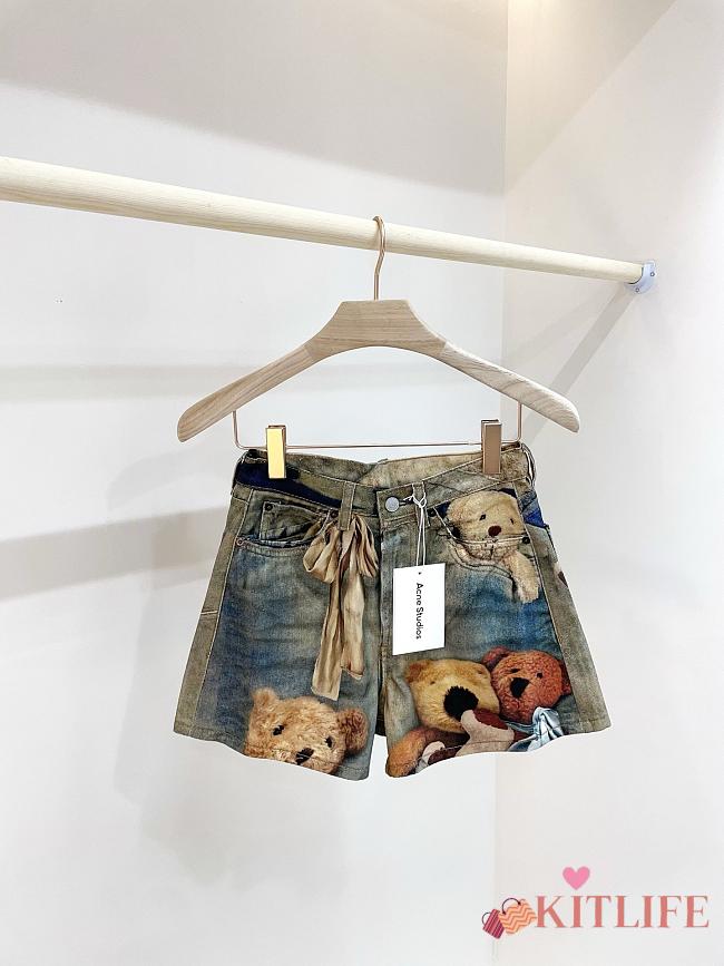 Kitlife Acne Studios New Arrival: Bear Print Denim Shorts - 1