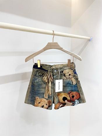 Kitlife Acne Studios New Arrival: Bear Print Denim Shorts
