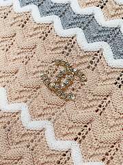 Kitlife Chanel 3D Wave Crochet Knit Short-Sleeve T-Shirt Beige - 3