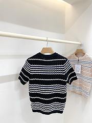 Kitlife Chanel 3D Wave Crochet Knit Short-Sleeve T-Shirt Black - 5