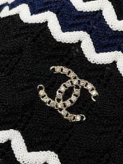 Kitlife Chanel 3D Wave Crochet Knit Short-Sleeve T-Shirt Black - 6