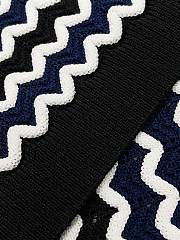 Kitlife Chanel 3D Wave Crochet Knit Short-Sleeve T-Shirt Black - 4