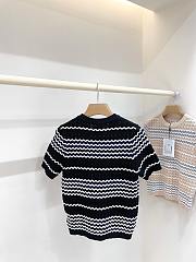 Kitlife Chanel 3D Wave Crochet Knit Short-Sleeve T-Shirt Black - 3