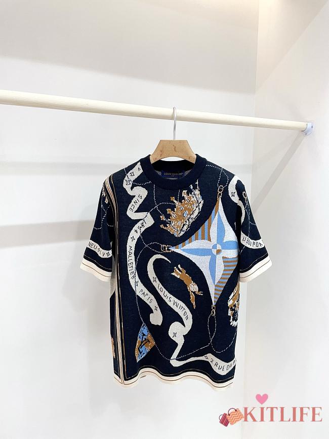 Kitlife Louis Vuitton Short-Sleeved Jacquard Crewneck  - 1