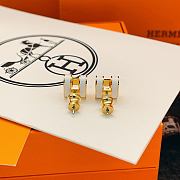 Kitlife Hermes White H Enamel Stud Earrings In Gold / Rose Gold / Silver - 4