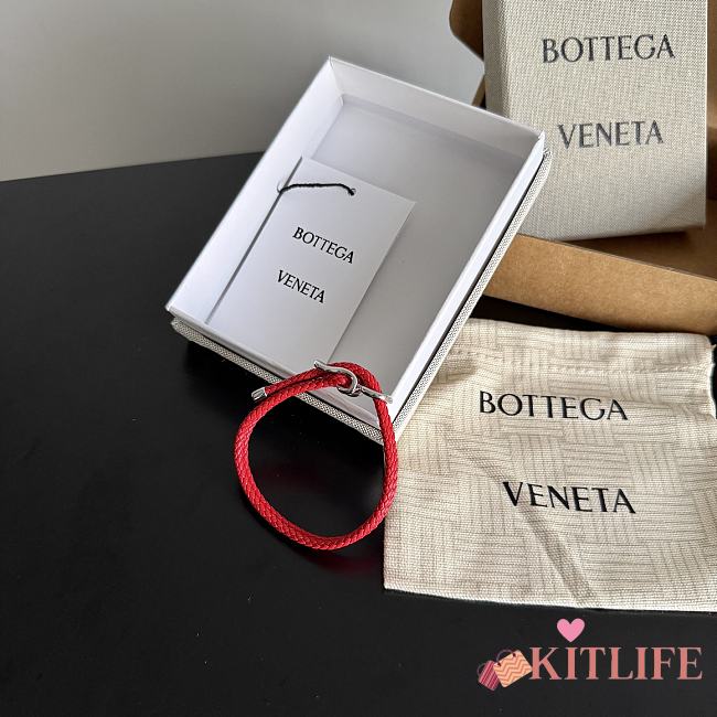 Kitlife Bottega Veneta Woven Red Leather Bracelet 23cm - 1