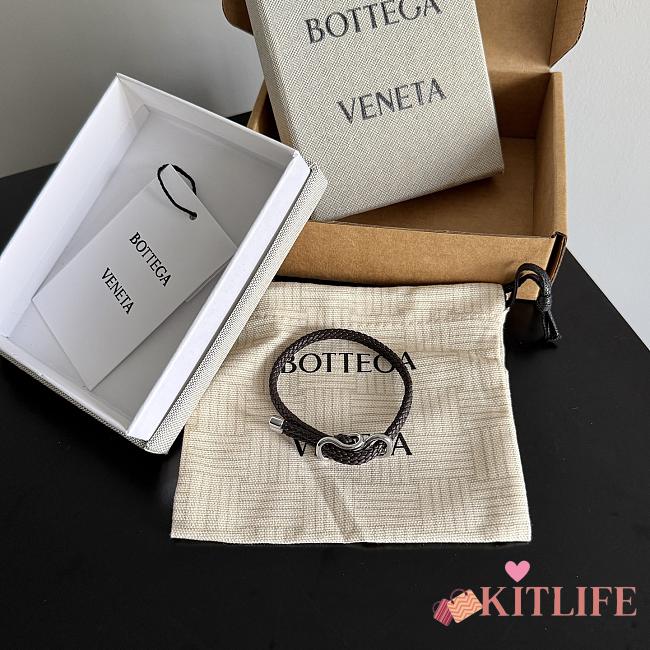 Kitlife Bottega Veneta Woven Dark Brown Leather Bracelet 23cm - 1